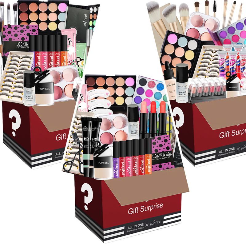 Blind box makeup combination eyeshadow lipstick set Foundation makeup brush set color random_voghion.com