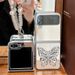 For Samsung Galaxy Z Flip 3 4 5 Luxury Butterfly Stand Pearl Chain Shockproof Phone Case Cover_voghion.com