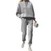 Lässiges Damen-Set mit langärmligem Kapuzenpullover und Jogginghose – weiche Loungewear aus Polyester, bequemes zweiteiliges Outfit für Training, Reisen und den Alltag_voghion.com