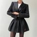 Pepper Embroidered Blazer & Mini Skirt Set Black) – S To L – Edgy Two-Piece Outfit_voghion.com