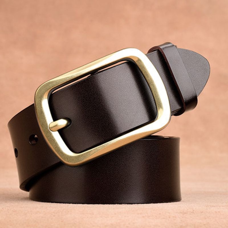 Men's Belts Men's Leather Belt All Match Classic Genuine Trendy Business Casual Denim Wear Fashion Men's Belt_voghion.com