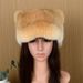 Cute Versatile Protection Full Rabbit Duckbill For Women Autumn Winter Warm Fur Hat Thickened Cat Ear Padded_voghion.com