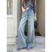 Weite Jeans im Frühlingsstil für Damen, neue hoch taillierte, gerade Beine mit hängendem Griff, bodenlange Hose_voghion.com