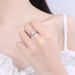 Shake Voice Live Hot Selling S925 Silver Classic Six-Claw 1 karat Simulation Diamond Princess Square Bag Loose Ring for Women_voghion.com