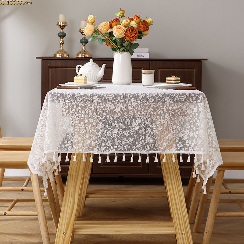 Kleine Blumenspitze Jacquard Tischdecke Französische Atmosphäre Tischmatte Hintergrundtuch Verschönern Dekoration Abdeckung_voghion.com