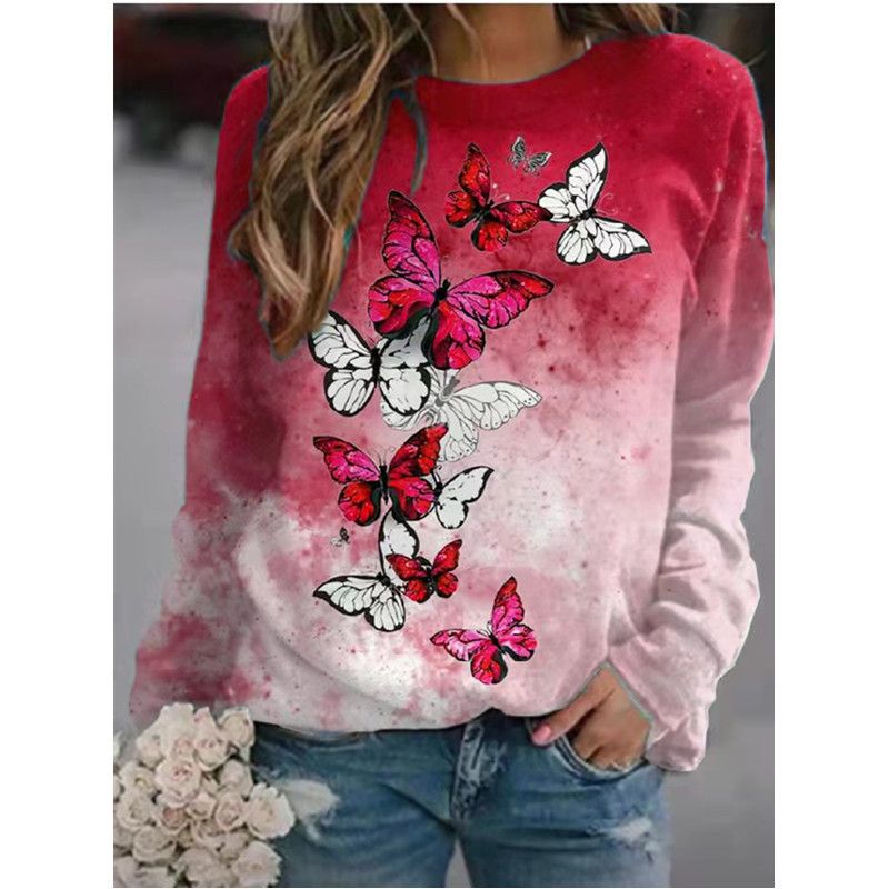 Sweat à capuche imprimé 3d Kawaii papillon fleurs femmes Streetwear sweats surdimensionnés survêtements pull filles Haruku_voghion.com