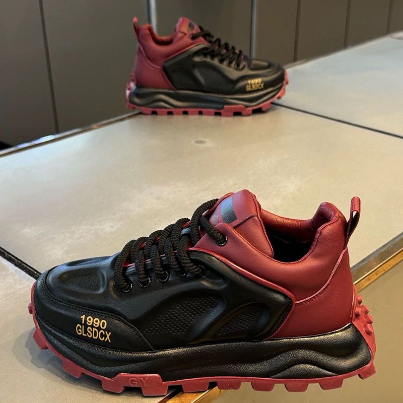 Frühjahr 2024 Neue Obermaterial aus Leder Vielseitige High Forrest Gump Schuhe Kwai Net Rot Gleiche Mode Casual Sneakers_voghion.com