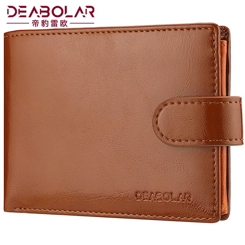 Geldbörse Kurze Horizontale Geldbörse Vintage Herren Schnalle PU Geldbörse Multifunktionale Herren Geldbörse Große Kapazität_voghion.com