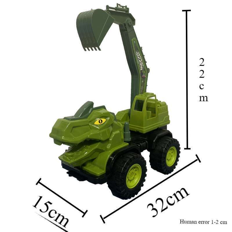 [Auto da scavo a forma di dinosauro] Giocattolo per auto da ingegneria verde per bambini, extra large, 37 cm, modello Tirannosauro Rex_voghion.com