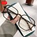 Fashion Large Square Frame Anti-Blue Light Women Computer Gaming Eye Protection Classic Plain Transparent Glasses Spectacles_voghion.com