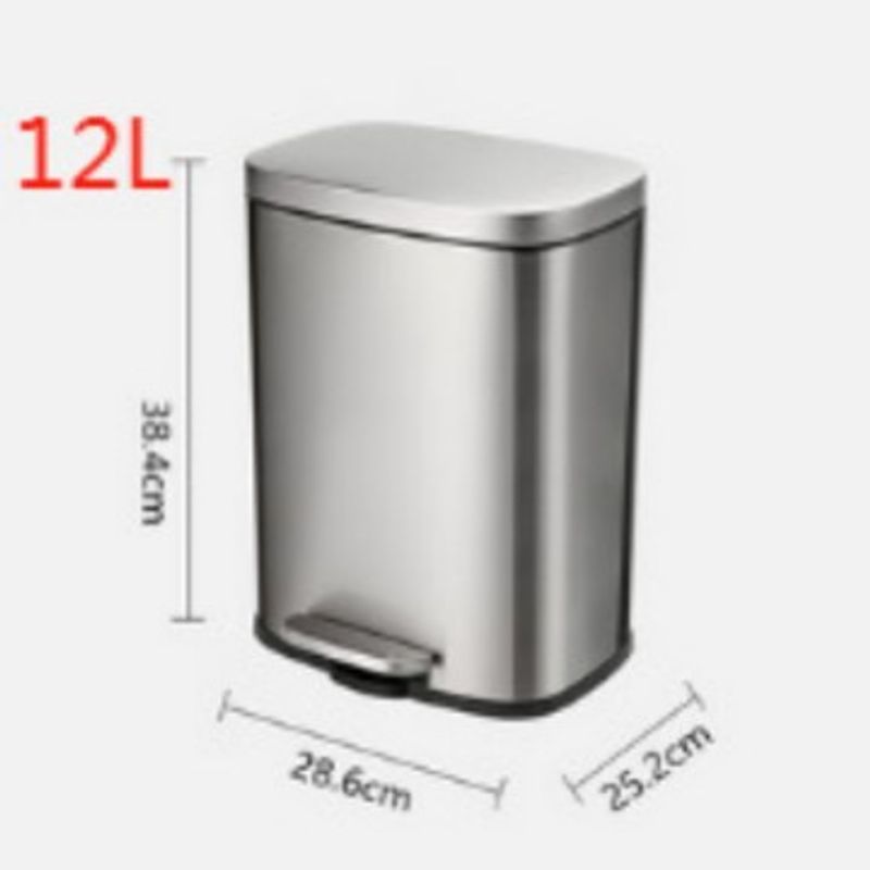 Poubelle à pédale en acier inoxydable avec couvercle – Design carré 12 L/13 L, pédale, anti-odeurs, couleurs modernes pour cuisine, salle de bain et bureau_voghion.com