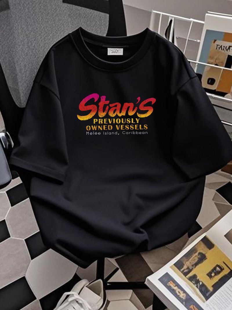 Maglietta di Stan, simbolo segreto del gioco, scimmia, isola orientale, logo, navi, unisex, elasticizzata, casual, traspirante, per l'uso quotidiano, elegante_voghion.com