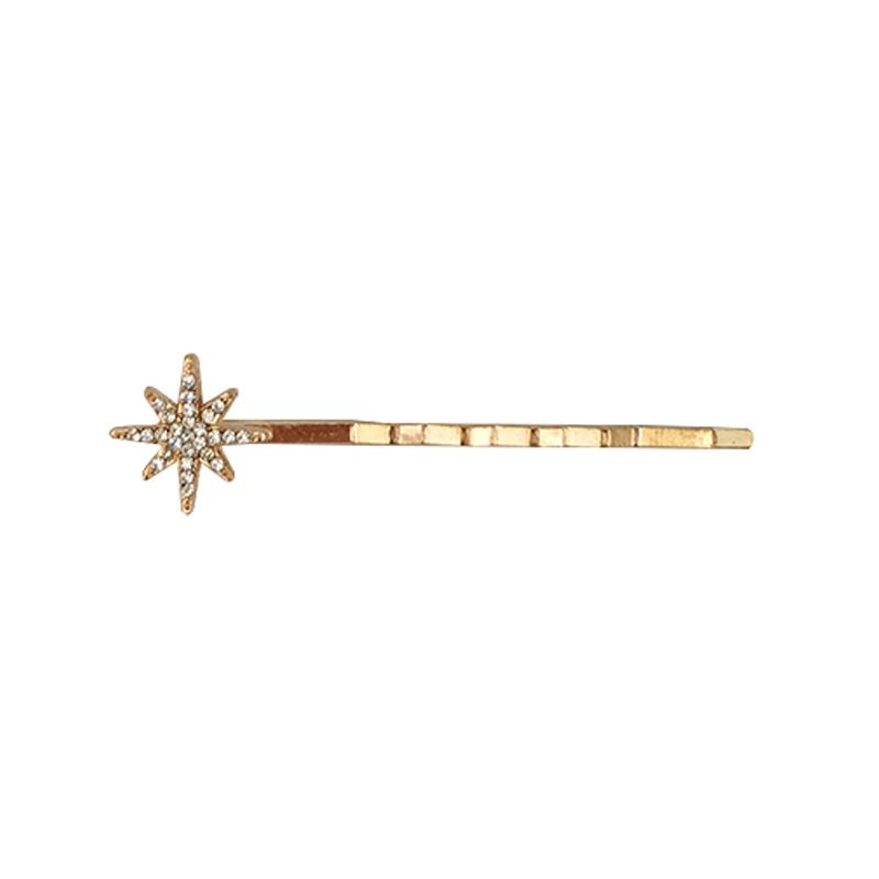 Hair Accessories Retro Geometric Diamond Moon Snowflake Star Hairpin Set Single Clip_voghion.com