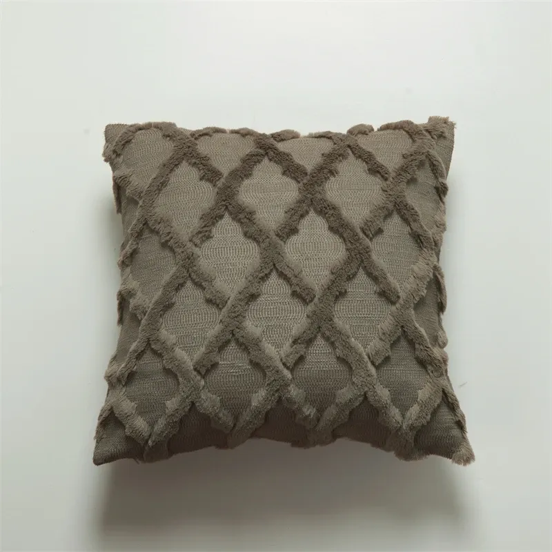 Plush Cushions Nordic Cushion Cover 45x45 For Sofa Living Room Grometric Pillowcase Decorative Pillows Nordic Home Decor_voghion.com