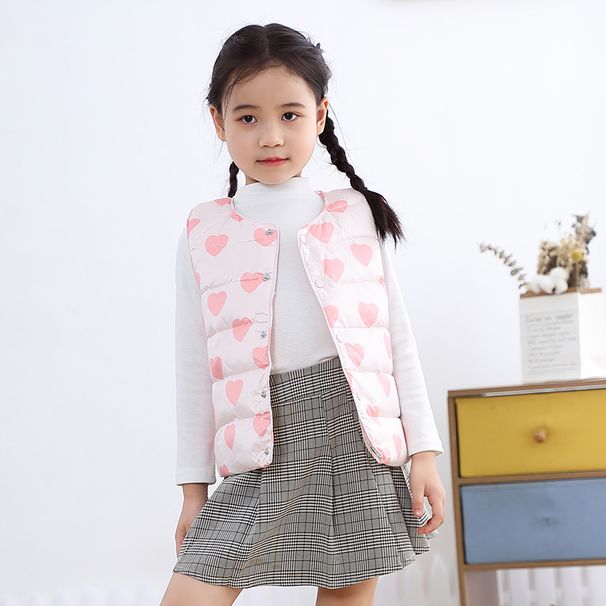 Children's Down Vest 90 White Duck Down Autumn And Winter New Boys And Girls Lining Medium And Large Children's Down Vest Class A_voghion.com