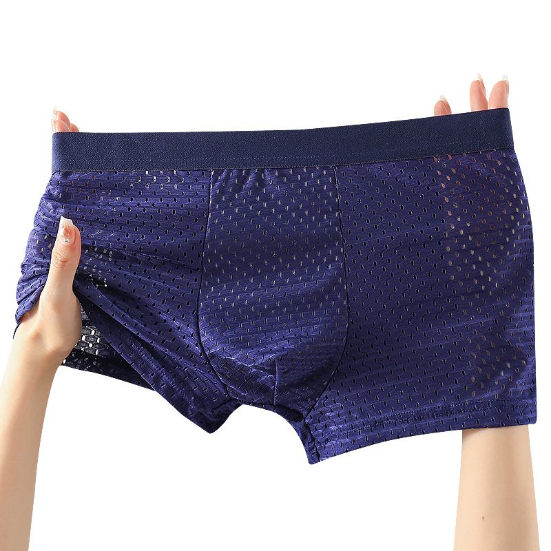 Men's Breathable Mesh Boxer Briefs With Graphene Lining - Ultra-Soft Ice Silk Fabric, Anti-Chafing & Odor Control - Lightweight Comfort_voghion.com