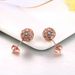 Unisex beliebter Schmuck Rosegold galvanisierte Mikro-Intarsien-Zirkon-Kugelohrringe Beliebte Damenohrringe_voghion.com