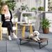 Erhöhtes Hundebett Klappbar Mit Netzdesign, 75x18cm, Kaffee_voghion.com