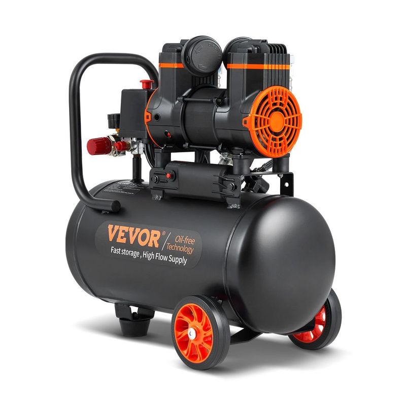 Air Compressor 4.8 Gallon 900W 2.2 CFM@ 90PSI 70 DB Ultra Quiet Oil Free_voghion.com