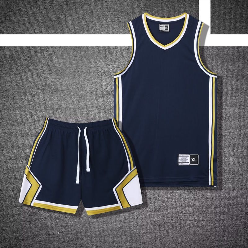 Amerikanisches Basketball-Set für Herren, Sommer, Studentensport, Wettkampfteam, Uniform, Trainingsweste, großer Trikotdruck_voghion.com