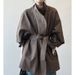 Khaki Stand Collar Trench For Women, British Style Spring And Autumn Casual Cocoon Shaped Coat, Small Height Waist_voghion.com