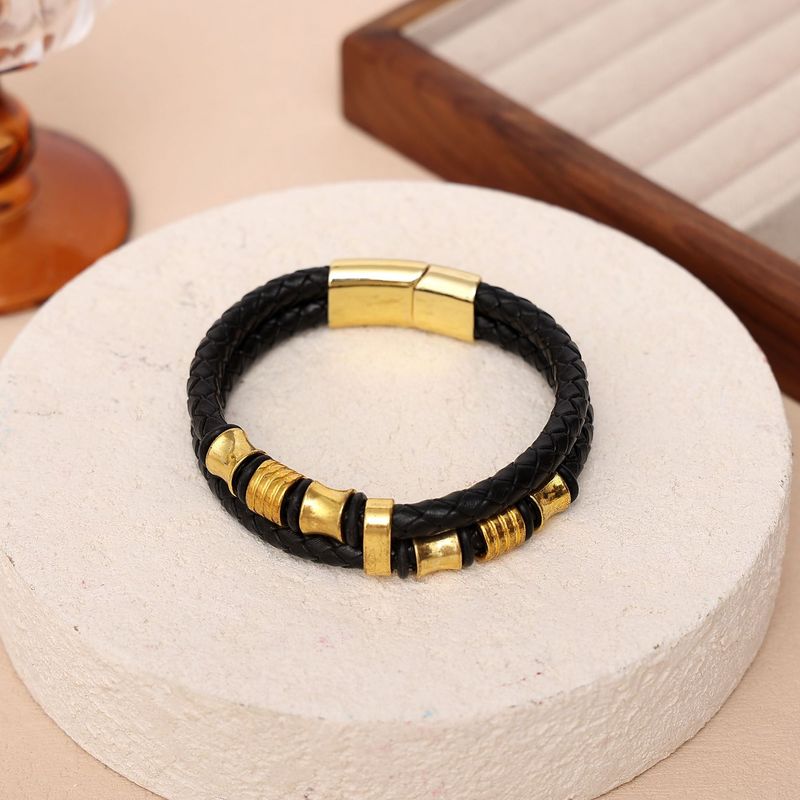 Accessori in acciaio inossidabile Bracciale in pelle intrecciata personalizzata da uomo_voghion.com