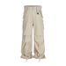 Moclose Unisex Utility Cargo Pants - Oversized Drop-Crotch Joggers With Multi-Pockets, 100% Cotton, Black/Khaki, Sizes M-XXL_voghion.com