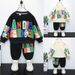 Kinderkleidung Jungen Frühlingsanzug 2024 Langarmmodemarke für Kinder Zweiteiliger Anzug Kindersportpullover Brief Kinderkleidung Baby_voghion.com