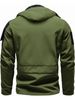 Hochwertige, leichte taktische Windjacke für Herren mit durchgehendem Reißverschluss, mehreren Taschen und Kapuze._voghion.com