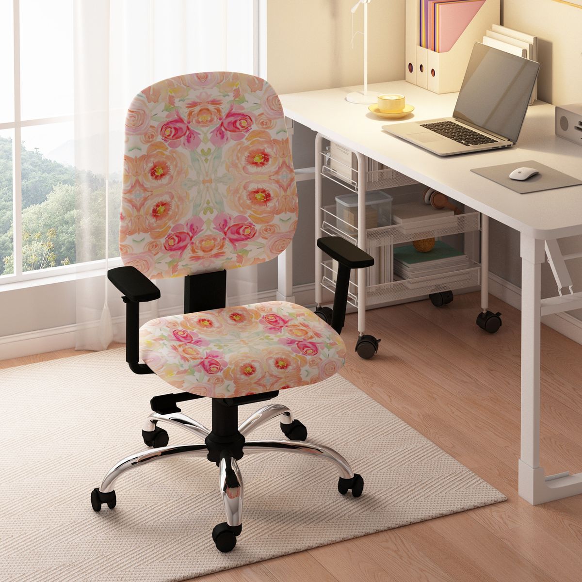 Set di 2 coprisedie in poliestere di alta qualità – Coprisedie elasticizzati moderni per sedie da ufficio e da casa, antiscivolo e antipolvere_voghion.com