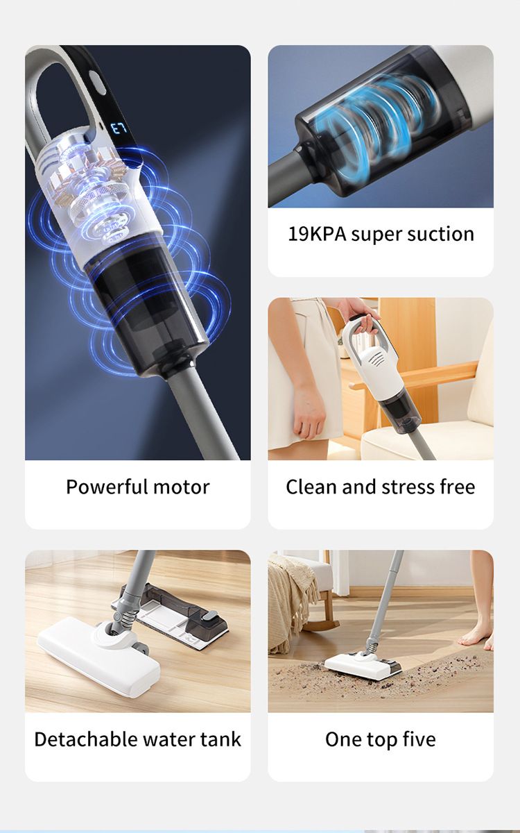 Nouvel aspirateur domestique rechargeable sans fil à aspiration et remorquage intégrés, grand aspirateur anti-acariens._voghion.com