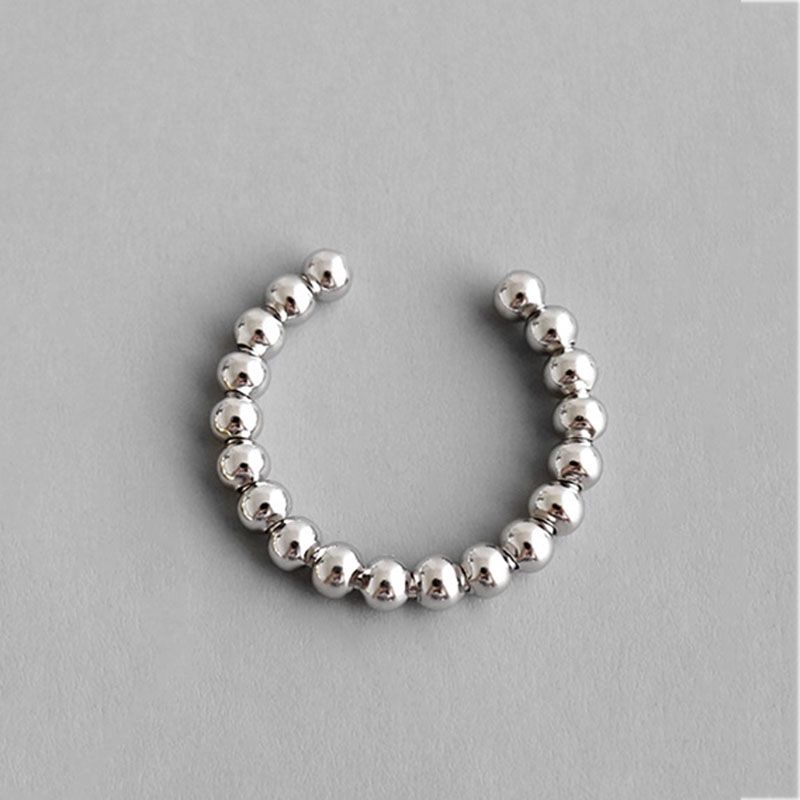 Modischer Silberring für Frau Xiya, kreative geometrische Perlen, Partyzubehör, verstellbarer Schmuck_voghion.com