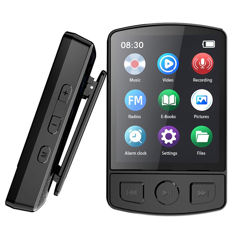 MP3 Player Bluetooth 5.2 1.77 Inch Screen Music Player With Speakers Lossless Sound Quality With Recording E-Book Video Playing_voghion.com