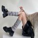 Pure color wool knitted socks pile socks Japanese style calf socks autumn and winter warm jk leg cover simple all-match gentle style_voghion.com