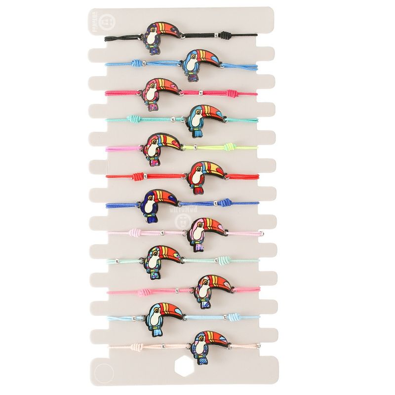 Set Colorful Shell English Beaded Decorative Pattern Starfish Elastic Bracelet_voghion.com