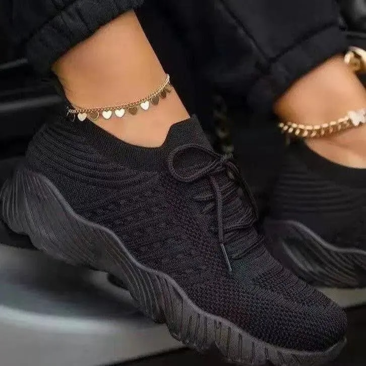 Mesh Breathable Women Casual Lace-up Vulcanized Ladies Platform Sneakers Female Shoes Plus Size Zapatos De Mujer_voghion.com