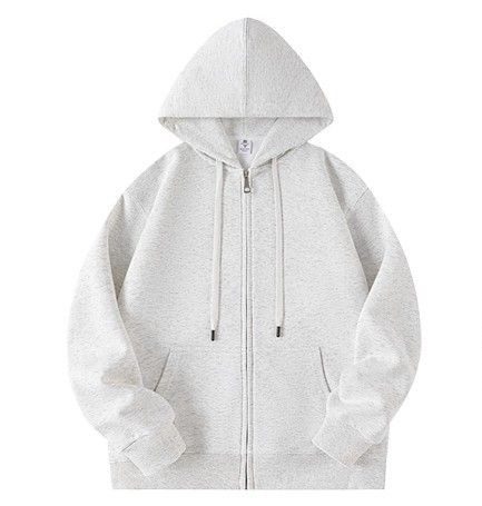 Felpa con cappuccio unisex in misto cotone con zip – Vestibilità oversize con tasca a marsupio nascosta (S-5XL)_voghion.com