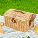 Rattan-Picknickkorb-Set – Komplettes Outdoor-Essset mit Besteck und isoliertem Fach_voghion.com