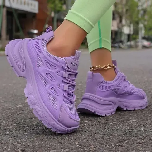 2025 Piattaforma Piatta Donna Rosso Casual Scarpe da Ginnastica Signore Chunky Sneakers Donna Scarpe I21_voghion.com