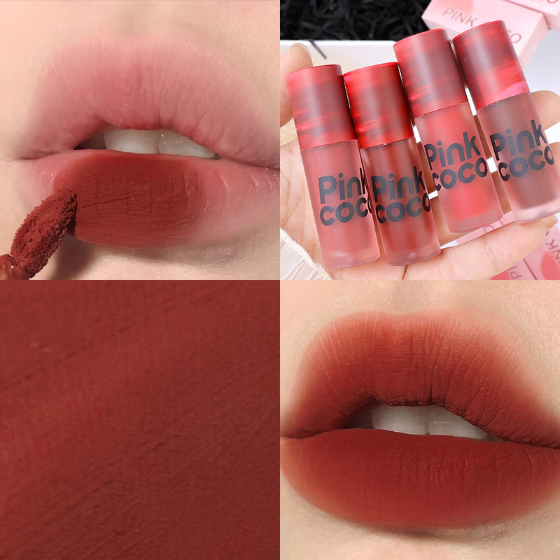 Lucidalabbra opaco impermeabile al cioccolato nudo 4 colori Rossetti liquidi a lunga durata Rossetto rosso per donna Veet L stick_voghion.com