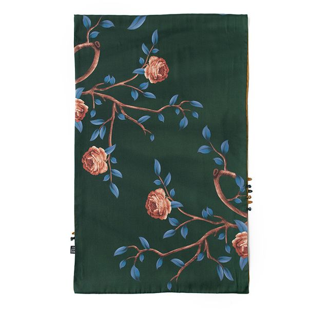 100% Mulberry Silk Gift Box 2024 Four Seasons Double layered Rose Pattern Printed Thin Premium Women's Scarf_voghion.com