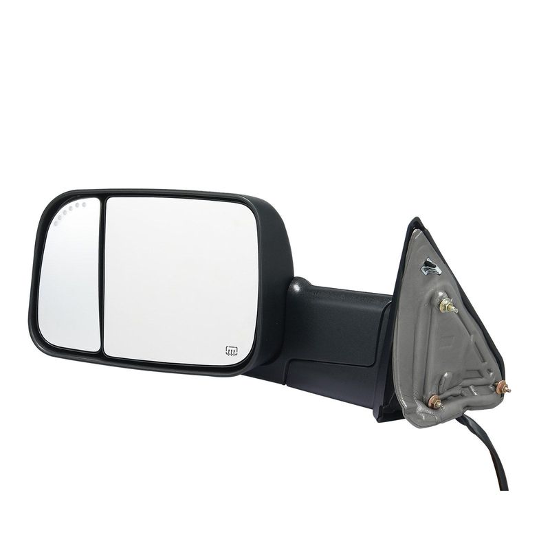 VEVOR Towing Mirrors Fit For 2009-2018 Dodge Ram 1500, 2010-2018 Ram 2500 3500, Ram Classic 2019-2023 Power Heated With Signal Light & Puddle Light, Manual Controlling Flipping Folding, Black_voghion.com