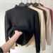 One-piece Fabric Fleece Sweater For Women Winter 2025 New Thickened Half-high Collar Base Layer Trendy_voghion.com