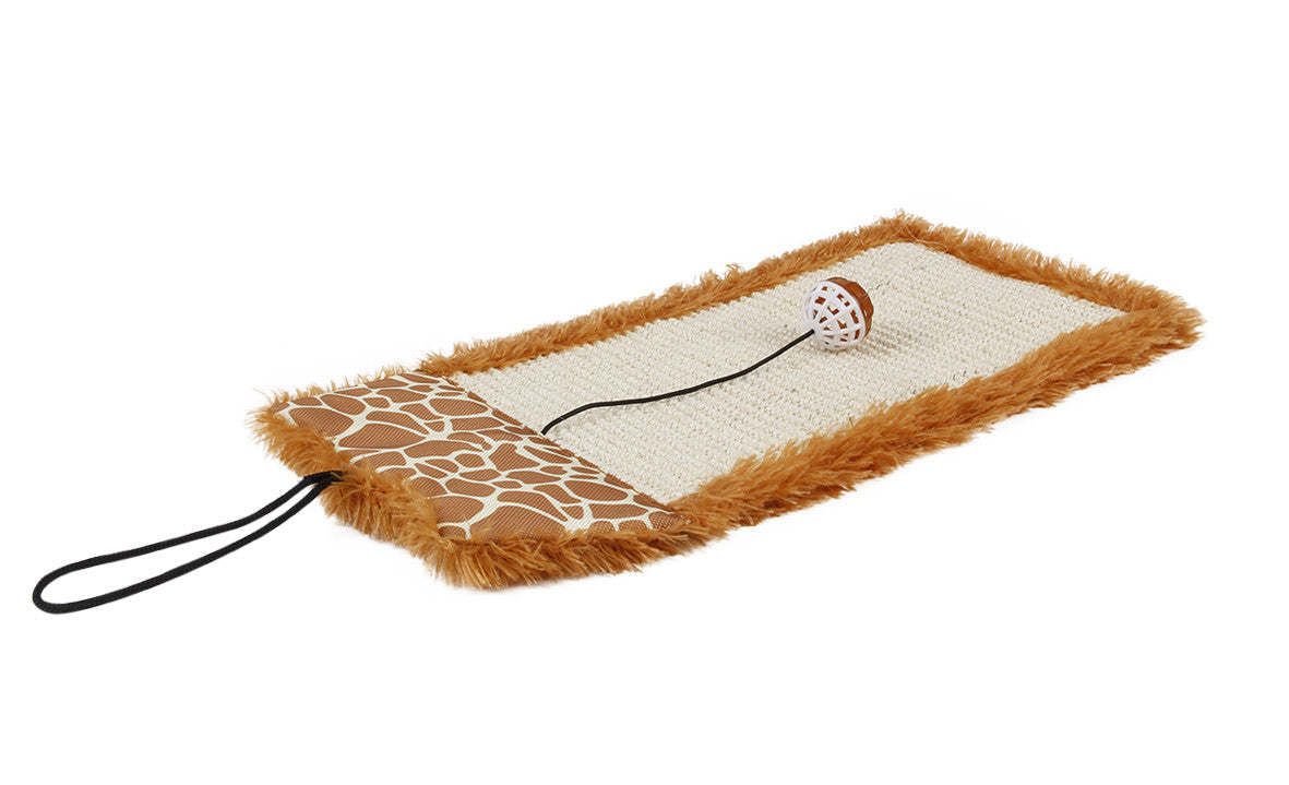 Pet Life 'Scrape-Away' Eco-Natural Sisal And Jute Hanging Carpet Cat Scratcher With Toy_voghion.com