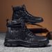 Camouflage Men's Boots For All Seasons, Boys' Trendy Boots, Casual Work Shoes, Mid Cut Martin Boots, Retro Desert Boots_voghion.com