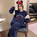 Pajamas for women in autumn and winter, thickened coral fleece, smiling face, large size 220 pounds, fat mm flannel,_voghion.com