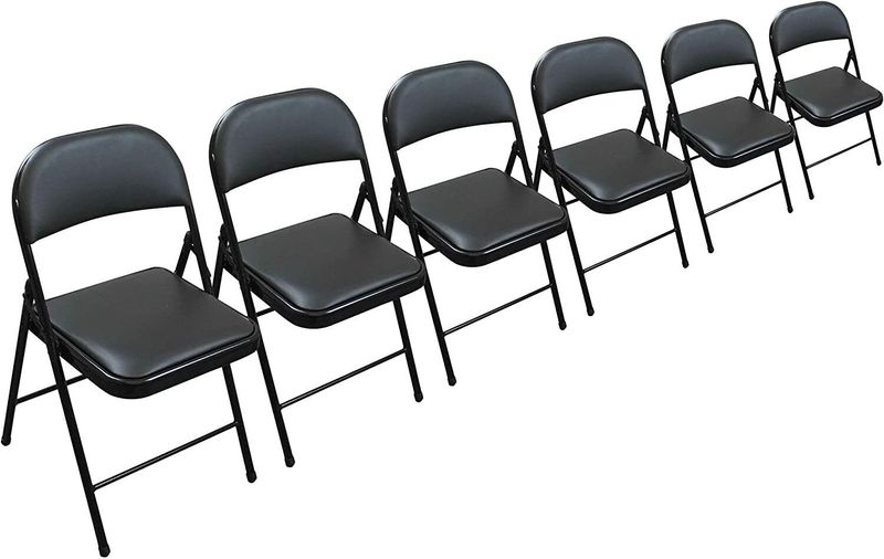 BLACK FOLDING CHAIR FOLDABLE COMPUTER PARTY Meeting Room Home Office CHAIRS_voghion.com