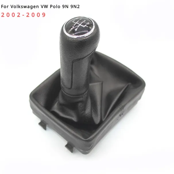 For VW Polo 9N 9N2 2002 2003 2004 2005 2006 2007 2008 2009 Leather Gear Shift Knob Lever Shifter Gaiter Boot Case_voghion.com