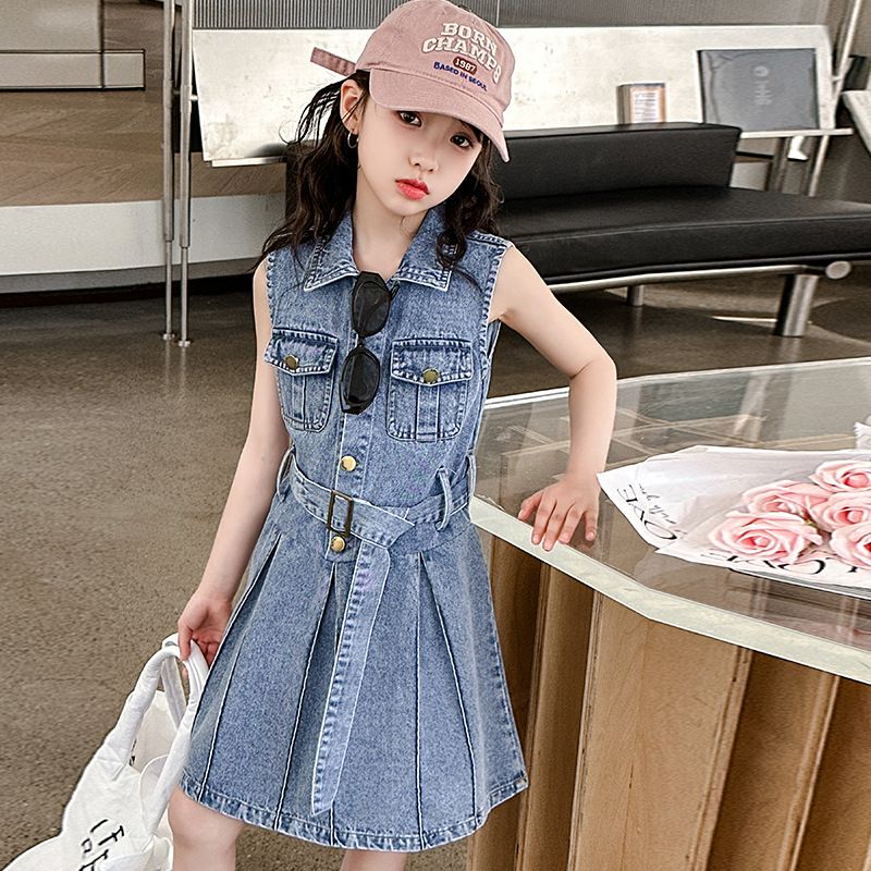 Meedercher Cowboy 2024 Neit Ärmlos Prinzessin Summer Kanner Netz Rout Kleed Moudeg_voghion.com