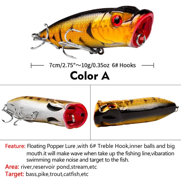 7.3cm Popper 11g Floating Lure Fishing Gear Category DXP001_voghion.com